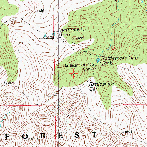 Topographic Map of Gap Holding Corral, AZ