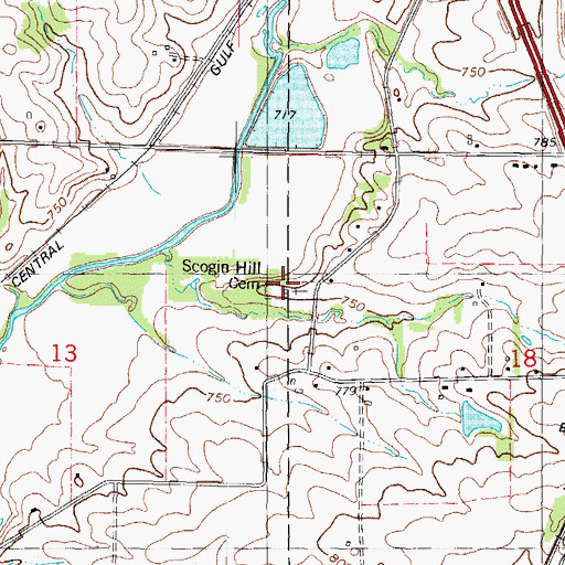 Topographic Map of Scogin Hill Cemetery, IL