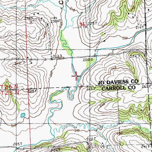 Topographic Map of Scrub Creek, IL