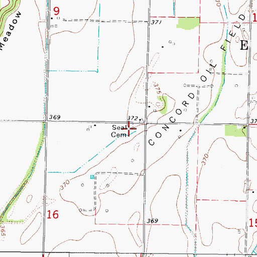 Topographic Map of Seals Chapel Cemetery, IL