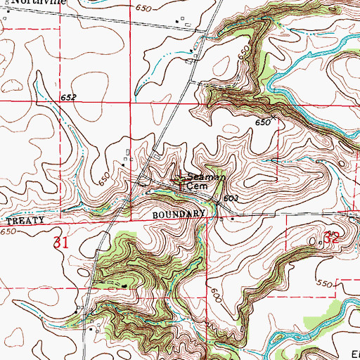 Topographic Map of Seaman Cemetery, IL