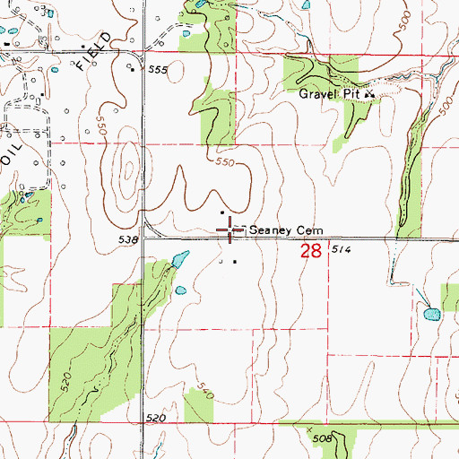 Topographic Map of Seaney Cemetery, IL