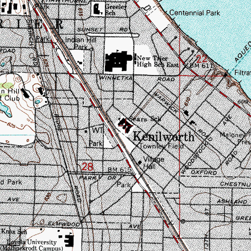 Topographic Map of The Joseph Sears School, IL