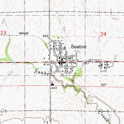 Topographic Map of Seaton, IL