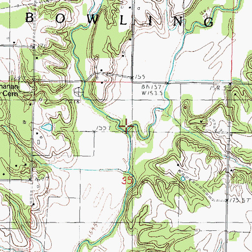 Topographic Map of Section Creek, IL