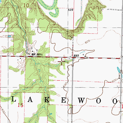 Topographic Map of Section School (historical), IL