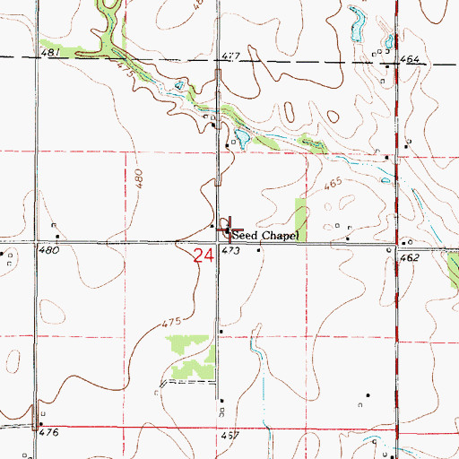 Topographic Map of Seed Chapel, IL