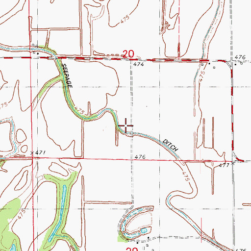Topographic Map of Seepage Ditch, IL