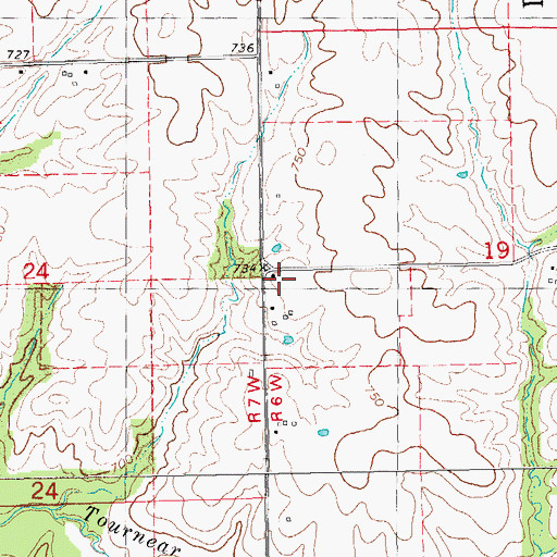 Topographic Map of Seigel School (historical), IL