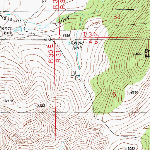 Topographic Map of Brushy Mountain Tank, AZ