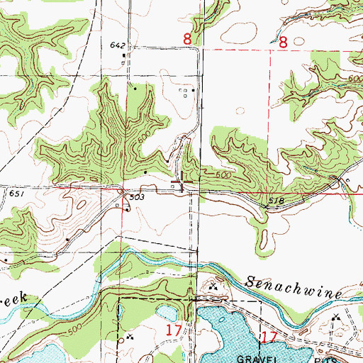 Topographic Map of Senachwine School (historical), IL