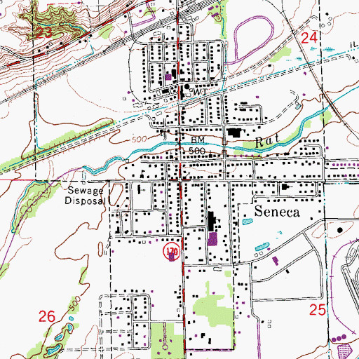 Topographic Map of Seneca, IL
