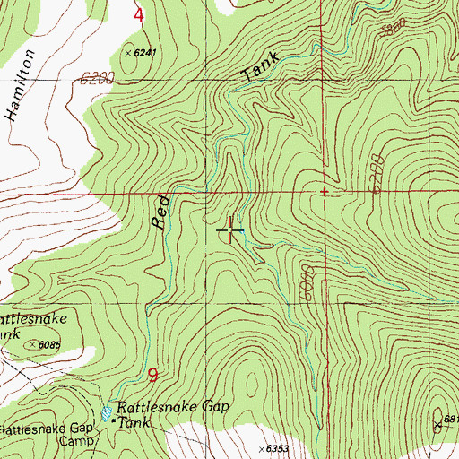 Topographic Map of BUckhorn Tank, AZ