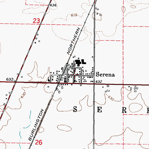 Topographic Map of Serena, IL
