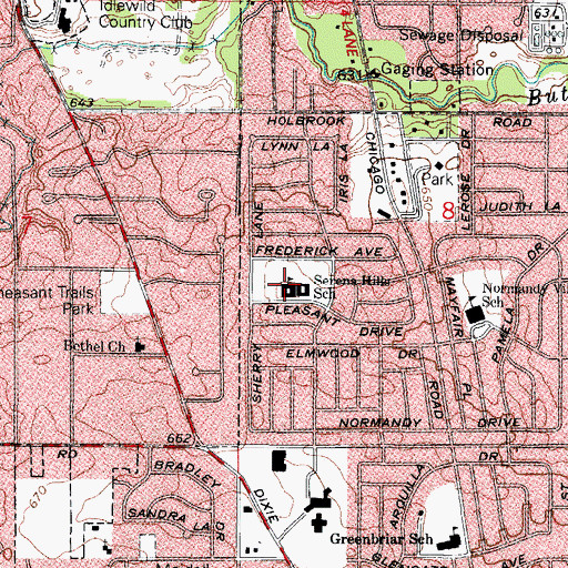 Topographic Map of Serena Hills Elementary School, IL