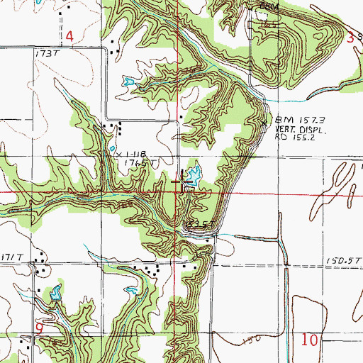Topographic Map of Service Hill School (historical), IL