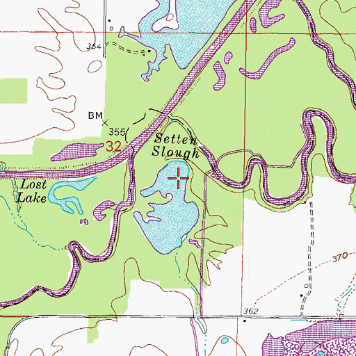 Topographic Map of Setten Slough, IL