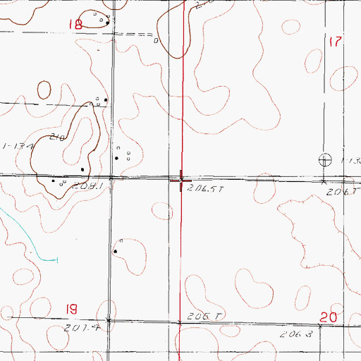Topographic Map of Seven Hickory School (historical), IL