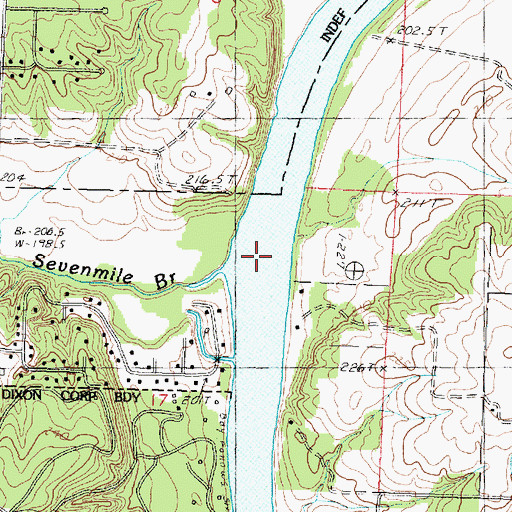 Topographic Map of Sevenmile Branch, IL