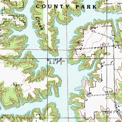 Topographic Map of Sevenmile Creek, IL