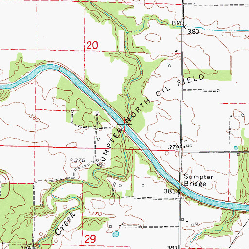 Topographic Map of Sevenmile Creek, IL