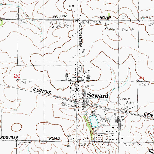 Topographic Map of Seward, IL