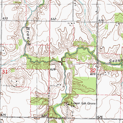 Topographic Map of Sexson Branch, IL