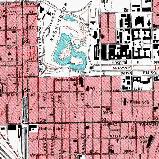 Topographic Map of Sexton Elementary School, IL