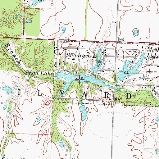 Topographic Map of Shad Lake, IL