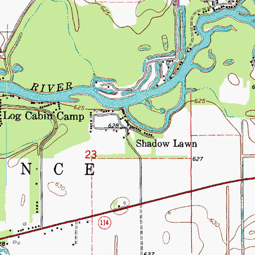 Topographic Map of Shadow Lawn, IL