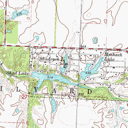 Topographic Map of Shadrach, IL