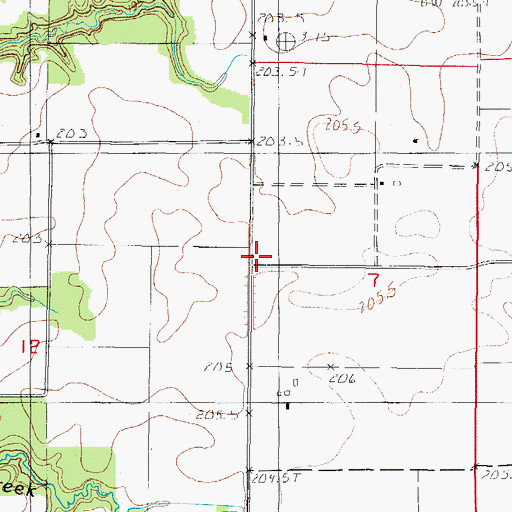 Topographic Map of Shady Grove School (historical), IL