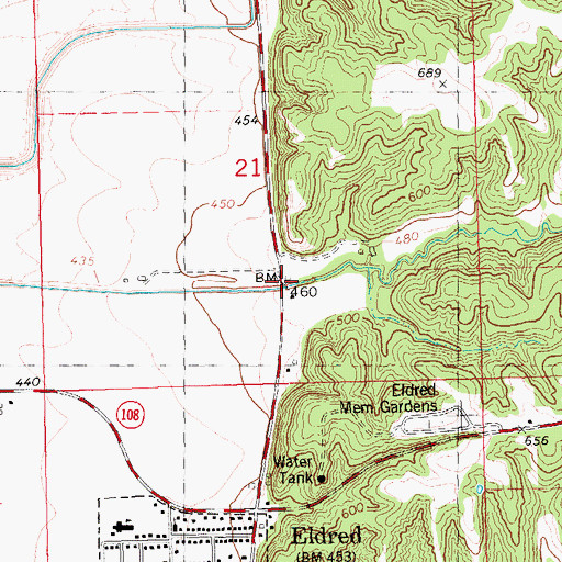 Topographic Map of Shaffer Hollow, IL