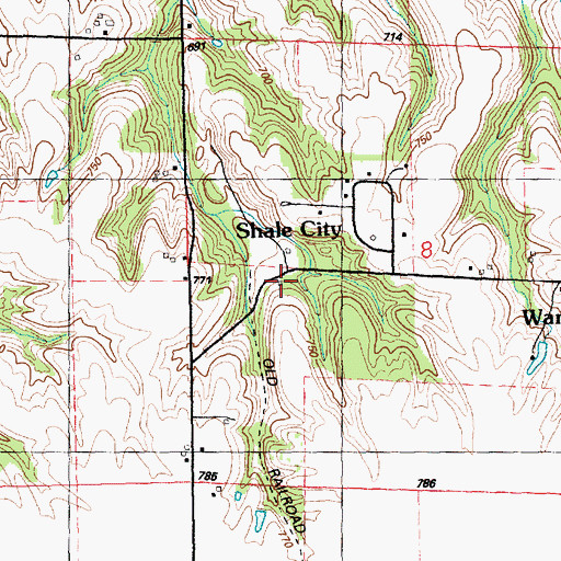 Topographic Map of Shale City, IL