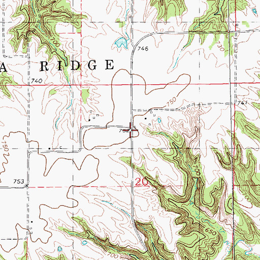 Topographic Map of Shank School (historical), IL