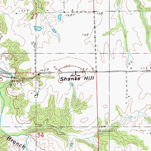 Topographic Map of Shanks Hill, IL
