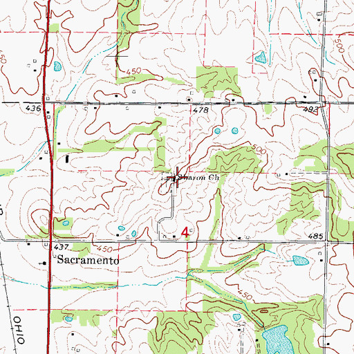 Topographic Map of Sharon Church, IL