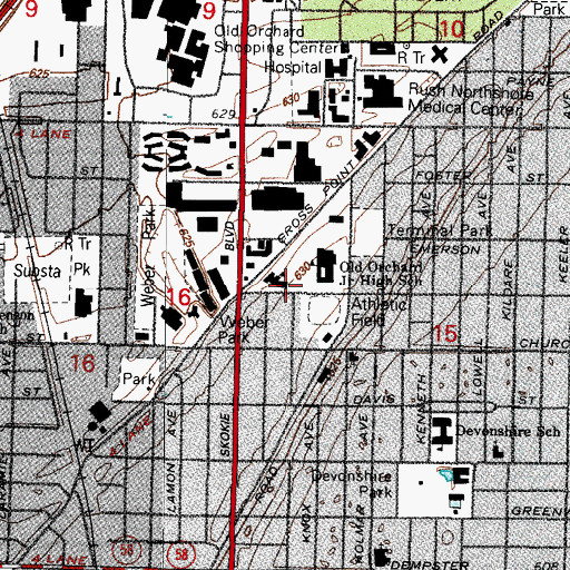 Topographic Map of Sharp Corner School, IL