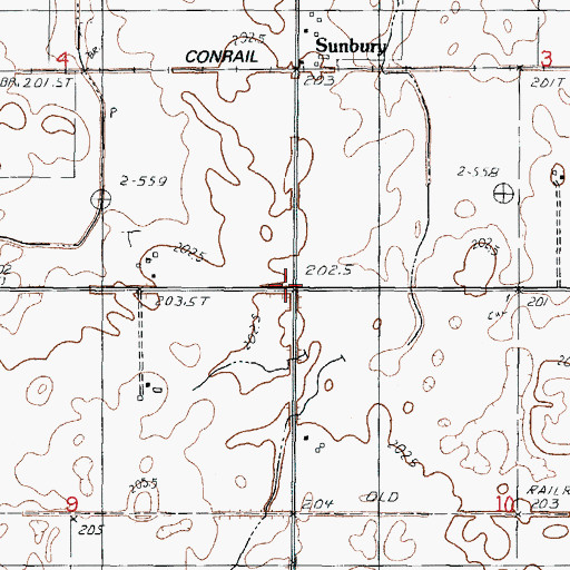 Topographic Map of Sharp School (historical), IL