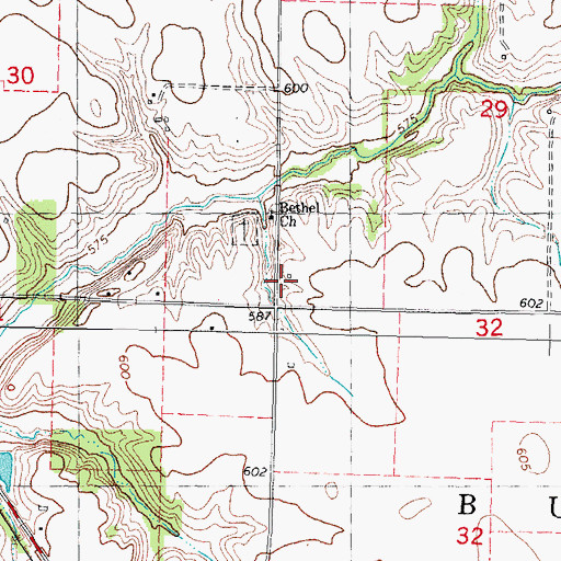 Topographic Map of Sharpsburg School (historical), IL