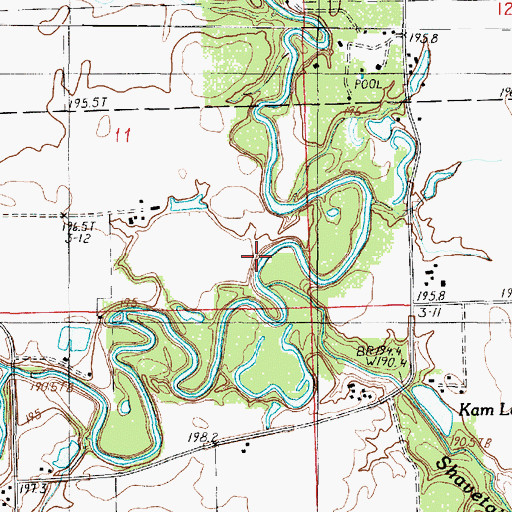 Topographic Map of Shavetail Creek, IL