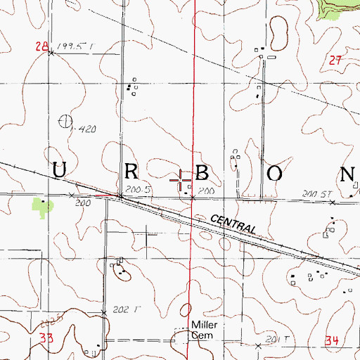 Topographic Map of Shaw School (historical), IL