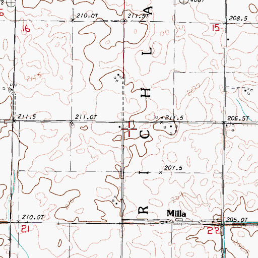 Topographic Map of Shawback School (historical), IL