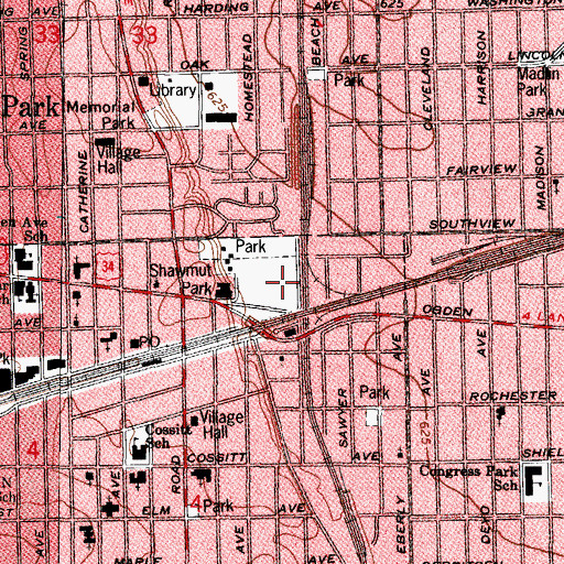 Topographic Map of Shawmut Park, IL