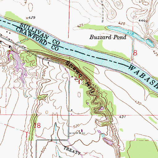 Topographic Map of Shawn Hill, IL