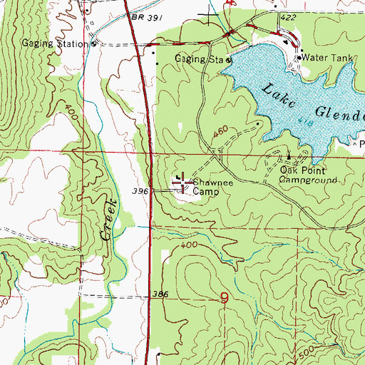 Topographic Map of Shawnee Camp, IL