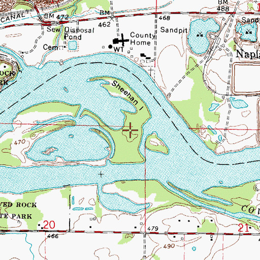 Topographic Map of Sheehan Island, IL