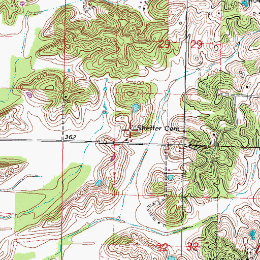 Topographic Map of Sheffer Cemetery, IL