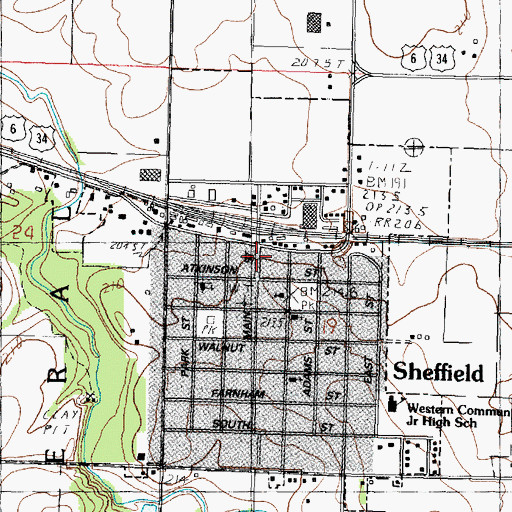 Topographic Map of Sheffield, IL
