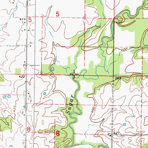 Topographic Map of Shelby Creek, IL